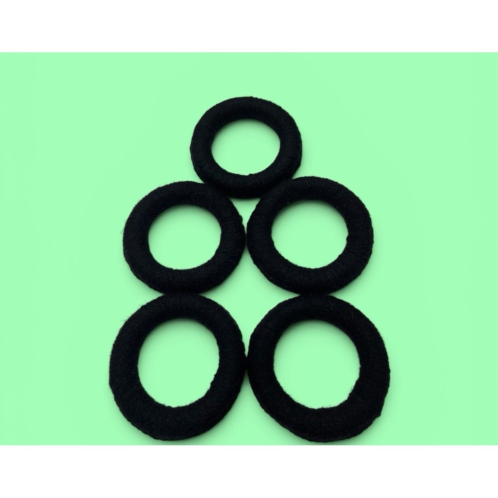 5 Mata Ortiz Pottery Olla Rings Hand Made Mexican Clay Black Yarn Mexico 3"